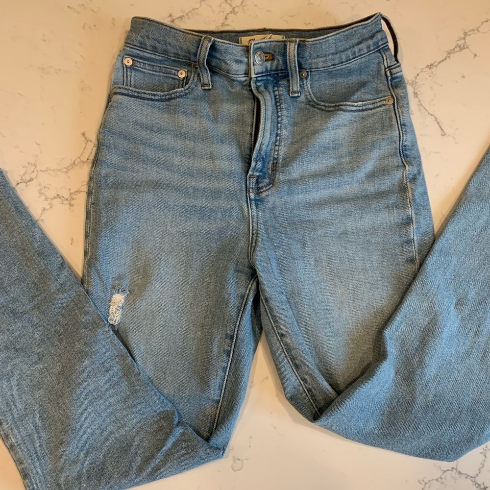 Madewell Perfect Vintage Jean, Light Wash Straight Leg, Ultra High Waist Size 24